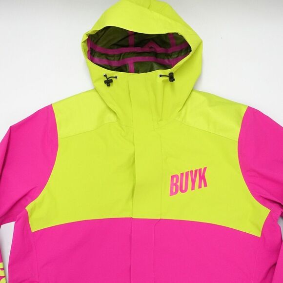 Buyk Courier Athletic Jacket Unisex Large Pink Long Sleeve Hooded Full Zip - Picture 2 of 7